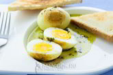 Жаренные с травами вареные яйца
