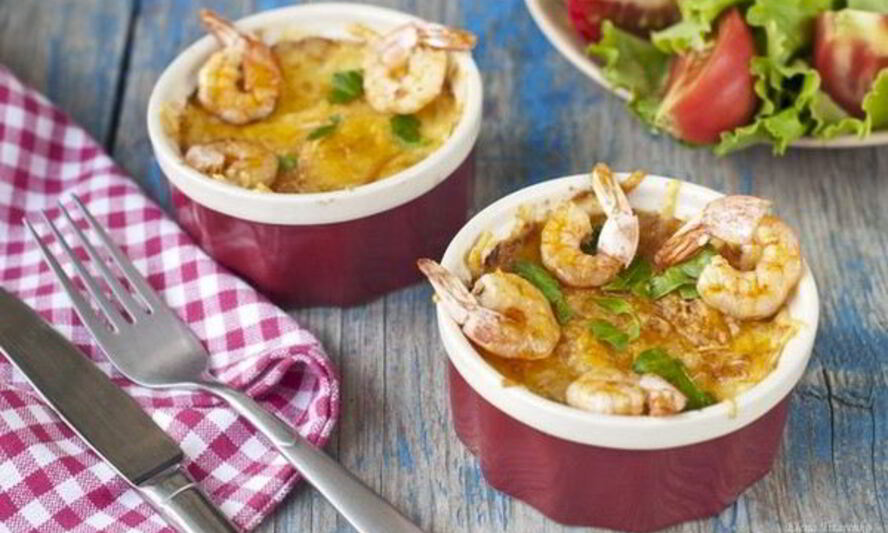 Рецепт жульена из морепродуктов с белым вином