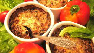 Жульен печеночный с грибами под сыром Джюгас