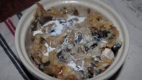 жульен с копченой индейкой