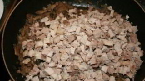 жульен со свининой и грибами