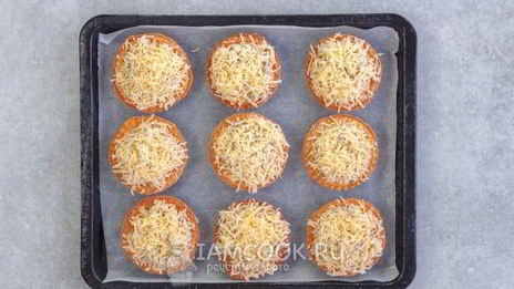 жульен в тарталетках с грибами и сыром