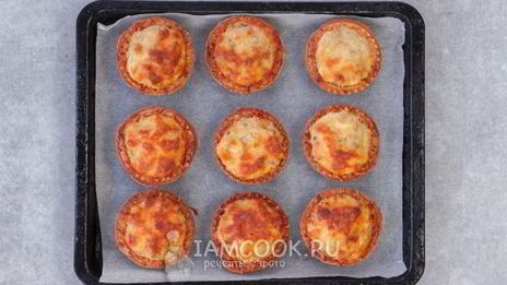 жульен в тарталетках с грибами и сыром