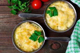 Жюльен с рыбой по-средиземноморски