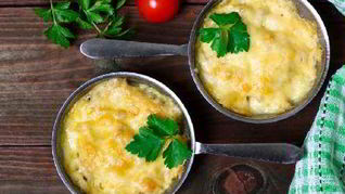 Жюльен с рыбой по-средиземноморски